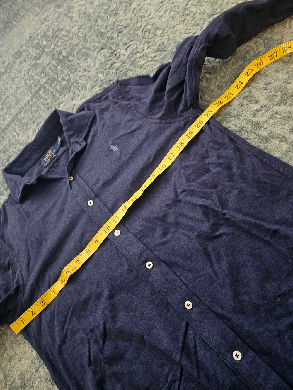 Ralph Lauren Navy Button-Down Long Sleeve Shirt Size L - Picture 3 of 5